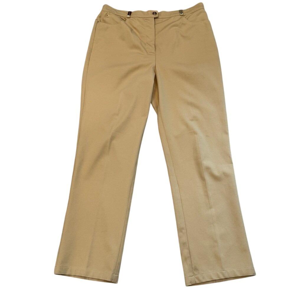 St. John Sport Essentials by Marie Gray Cotton Stretch Tan Gold Pants Women's 12